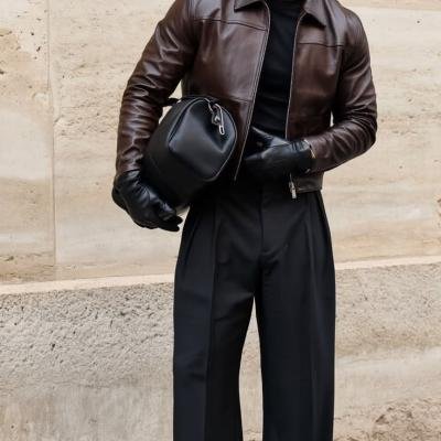 Men smart Belted wide-fit corporate Pants