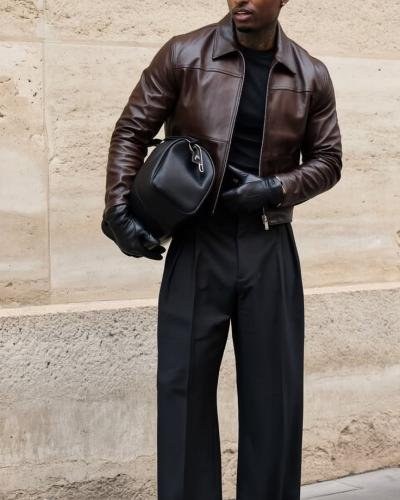 Men smart Belted wide-fit corporate Pants