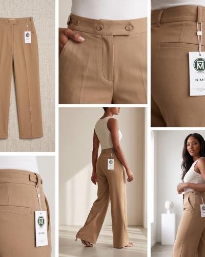 High-Rise Women Pleated Trousers