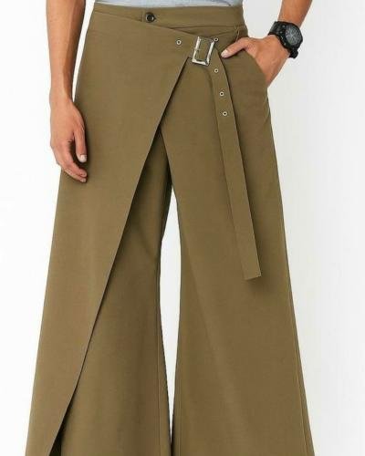 Elegant Semi-Wrap asymmetric trousers